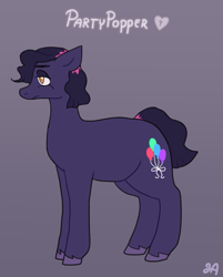 Size: 733x913 | Tagged: safe, derpibooru import, oc, oc only, oc:party popper🎊, earth pony, pony, chubby, dyed hair, dyed mane, dyed tail, solo, tail, unshorn fetlocks