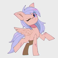 Size: 1400x1400 | Tagged: safe, artist:destroyer_aky, derpibooru import, oc, oc only, oc:sky blue, pegasus, pony, looking at you, simple background