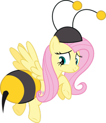 Size: 2265x2647 | Tagged: safe, artist:dasprid, derpibooru import, fluttershy, pegasus, pony, it ain't easy being breezies, season 4, animal costume, bee costume, clothes, costume, female, flutterbee, high res, simple background, transparent background, vector