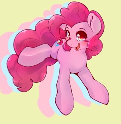 Size: 1669x1712 | Tagged: safe, artist:kurogewapony, derpibooru import, pinkie pie, earth pony, pony, blushing, cute, diapinkes, female, happy, looking at you, mare, open mouth, open smile, simple background, smiling, smiling at you, solo