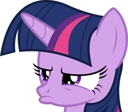 Size: 2609x2299 | Tagged: safe, artist:dasprid, derpibooru import, twilight sparkle, pony, season 4, testing testing 1-2-3, .svg available, female, high res, mare, pouty lips, simple background, transparent background, twilight is not amused, unamused, vector