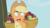 Size: 1280x720 | Tagged: safe, derpibooru import, screencap, applejack, earth pony, pony, applebuck season, season 1, apple, applejack's hat, bucket, clothes, cowboy hat, female, food, hat, karma, looking up, mare, open mouth, retribution, silly, silly pony, solo, tree, who's a silly pony