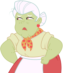 Size: 7011x8157 | Tagged: safe, artist:wissle, derpibooru import, granny smith, equestria girls, absurd resolution, angry, clothes, disapproval, female, hand on hip, indignant, simple background, transparent background, vector