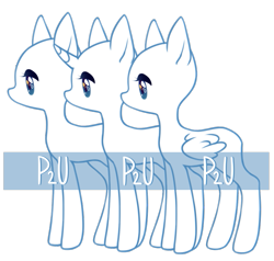 Size: 837x796 | Tagged: safe, artist:miioko, derpibooru import, oc, oc only, earth pony, pegasus, pony, unicorn, bald, base, ear fluff, ears, earth pony oc, horn, pegasus oc, simple background, transparent background, unicorn oc, wings