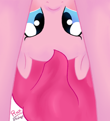 Size: 3000x3300 | Tagged: safe, artist:itslage, derpibooru import, earth pony, pony, eyelashes, female, framed by legs, mare, signature, solo, upside down