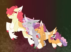 Size: 1500x1100 | Tagged: safe, artist:lepz_weird, derpibooru import, apple bloom, scootaloo, sweetie belle, alternate design