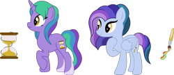 Size: 2731x1184 | Tagged: safe, artist:littlejurnalina, derpibooru import, oc, oc only, pegasus, pony, unicorn, female, mare, simple background, transparent background