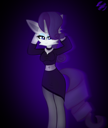 Size: 2625x3111 | Tagged: safe, artist:toxinagraphica, derpibooru import, rarity, pony, unicorn, bedroom eyes, breasts, cheek fluff, clothes, ear fluff, ears, eyelashes, eyeshadow, female, fluffy, jewelry, makeup, mare, necklace, nun, nun rarity, smiling, solo, stockings, thigh highs