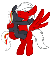 Size: 1760x1968 | Tagged: safe, artist:yulianapie26, derpibooru import, oc, oc only, earth pony, pegasus, pony, base used, duo, earth pony oc, female, holding a pony, hug, male, mare, oc x oc, pegasus oc, shipping, simple background, smiling, stallion, white background, wings