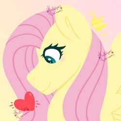 Size: 1280x1280 | Tagged: safe, artist:katelynleeann42, derpibooru import, fluttershy, pony, bust, februpony, portrait, solo