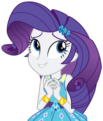 Size: 2638x3075 | Tagged: safe, artist:sketchmcreations, derpibooru import, rarity, better together, equestria girls, holidays unwrapped, bracelet, female, hands together, jewelry, o come all ye squashful, rarity peplum dress, simple background, smiling, transparent background, vector