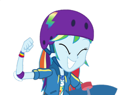 Size: 942x720 | Tagged: safe, derpibooru import, edit, edited screencap, screencap, rainbow dash, better together, equestria girls, sic skateboard, background removed, eyes closed, female, helmet, not a vector, simple background, skateboard, transparent background