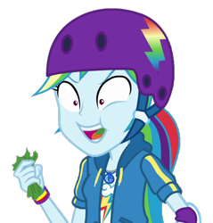 Size: 1031x1080 | Tagged: safe, derpibooru import, edit, edited screencap, screencap, rainbow dash, better together, equestria girls, sic skateboard, background removed, best human, clothes, cute, dashabetes, female, feminism, food, helmet, hoodie, lettuce, not a vector, ranbow sass, shirt, simple background, t-shirt, transparent background