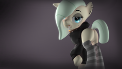 Size: 1920x1080 | Tagged: safe, artist:arrell, derpibooru import, oc, oc:arrell, earth pony, pony, 3d, butt, clothes, facing away, hoodie, looking at you, looking back, piercing, smoking, socks, solo, source filmmaker