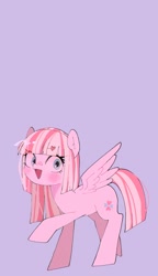 Size: 1080x1880 | Tagged: safe, artist:destroyer_aky, derpibooru import, oc, oc only, oc:milky berry, pegasus, pony, aesthetics, blushing, heart, looking at you, simple background, wallpaper