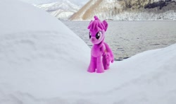 Size: 1024x603 | Tagged: safe, derpibooru import, photographer:pakapaka1993, berry punch, berryshine, earth pony, pony, irl, japan, photo, plushie, snow, solo, tree, winter