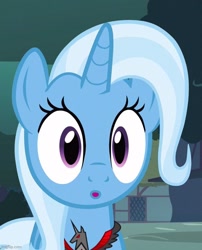 Size: 583x720 | Tagged: safe, derpibooru import, screencap, trixie, pony, unicorn, magic duel, alicorn amulet, cropped, evil trixie, female, mare, o mouth, solo