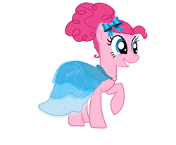 Size: 1280x1058 | Tagged: safe, artist:cartoonlover826, derpibooru import, pinkie pie, earth pony, bridesmaid dress, clothes, dress, female, mare, simple background, smiling, solo, transparent background, vector