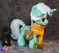 Size: 2566x2304 | Tagged: safe, artist:1stastrastudio, derpibooru import, lyra heartstrings, pony, bag, clothes, irl, photo, plushie, saddle bag, scarf, solo