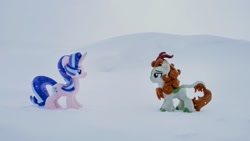 Size: 1024x577 | Tagged: safe, derpibooru import, photographer:pakapaka1993, autumn blaze, starlight glimmer, kirin, pony, unicorn, duo, irl, japan, photo, plushie, snow, snowfall, winter