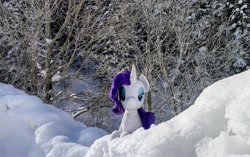 Size: 2048x1283 | Tagged: safe, derpibooru import, photographer:pakapaka1993, rarity, pony, unicorn, irl, japan, photo, plushie, snow, solo, winter