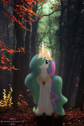 Size: 500x750 | Tagged: safe, artist:zombielandundead, derpibooru import, princess celestia, alicorn, pony, 2019, female, forest, irl, looking at you, mare, photo, ponies in real life, solo