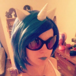 Size: 500x500 | Tagged: safe, derpibooru import, dj pon-3, vinyl scratch, human, 2012, clothes, cosplay, costume, irl, irl human, photo