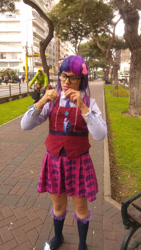 Size: 1837x3265 | Tagged: safe, artist:sabrina200415, derpibooru import, sci-twi, twilight sparkle, human, equestria girls, friendship games, clothes, cosplay, costume, crystal prep academy uniform, irl, irl human, magic capture device, photo, school uniform, shoes, socks