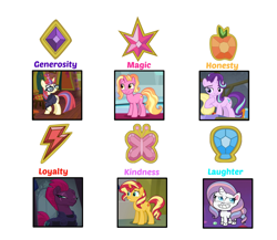 Size: 2300x2000 | Tagged: safe, artist:ewized, artist:scoobymcsnack, derpibooru import, edit, edited screencap, editor:jdueler11, screencap, luster dawn, moondancer, potion nova, starlight glimmer, sunset shimmer, tempest shadow, pony, unicorn, better together, equestria girls, forgotten friendship, g4, horse play, my little pony: pony life, my little pony: the movie, pony surfin' safari, the last problem, the point of no return, broken horn, clothes, cropped, element of generosity, element of honesty, element of kindness, element of laughter, element of loyalty, element of magic, elements of harmony, female, glasses, horn, mare, meme, scar, sparkle six, sweater, template