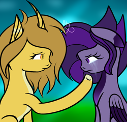 Size: 1652x1588 | Tagged: safe, artist:thecommandermiky, derpibooru import, oc, pegasus, unicorn, crying, sad