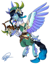 Size: 3600x4300 | Tagged: safe, artist:sashakruchkinatv, derpibooru import, pegasus, pony, clothes, cosplay, costume, genshin impact, lyre, musical instrument, ponified, simple background, solo, transparent background, venti (genshin impact)