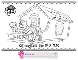 Size: 927x716 | Tagged: safe, derpibooru import, big macintosh, cheerilee, cheerimac, female, male, official, shipping, simple background, straight, train, white background