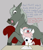 Size: 1600x1848 | Tagged: safe, artist:thebathwaterhero, nurse redheart, earth pony, centaurworld, crossover, duo, female, gray background, horse (centaurworld), mare, mouth hold, paper, simple background