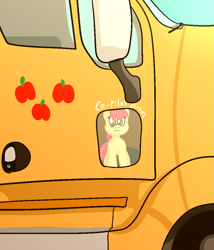 Size: 845x986 | Tagged: safe, artist:xppp1n, apple bloom, female, filly, foal, ponified animal photo, solo, truck