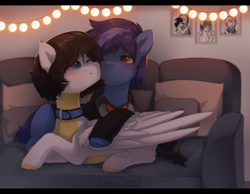 Size: 1989x1544 | Tagged: safe, artist:anku, derpibooru import, earth pony, pegasus, couple