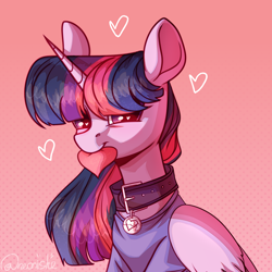 Size: 3000x3000 | Tagged: safe, artist:neonishe, derpibooru import, twilight sparkle, twilight sparkle (alicorn), alicorn, pony, clothes, collar, cute, floating heart, heart, heart eyes, hearts and hooves day, holiday, looking at you, shirt, solo, wingding eyes