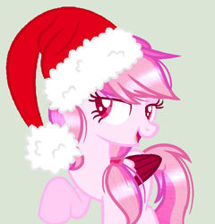 Size: 640x668 | Tagged: safe, artist:yulianapie26, derpibooru import, oc, oc only, pegasus, pony, base used, christmas, colored wings, eyelashes, female, hat, holiday, mare, pegasus oc, raised hoof, raised leg, santa hat, simple background, solo, two toned wings, wings