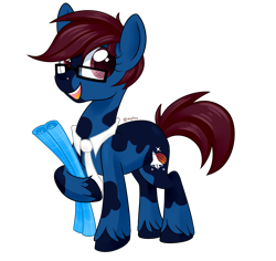 Size: 3737x3529 | Tagged: safe, artist:kaikururu, derpibooru import, oc, earth pony, pony, earth pony oc, eyelashes, female, glasses, mare, necktie, simple background, smiling, solo, transparent background, unshorn fetlocks