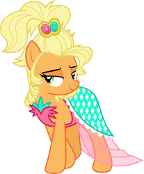 Size: 3000x3616 | Tagged: safe, artist:cloudyglow, derpibooru import, applejack, simple ways, applejewel, simple background, solo, transparent background, vector