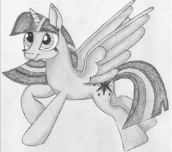 Size: 2308x2040 | Tagged: safe, artist:okaboka, derpibooru import, twilight sparkle, twilight sparkle (alicorn), alicorn, pony, 2013, female, mare, pencil drawing, solo, traditional art