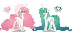 Size: 4000x1808 | Tagged: safe, artist:orin331, derpibooru import, princess amore, queen chrysalis, alicorn, pony, alternate design, alternate universe, coat markings, cutie mark, female, flowing mane, flowing tail, folded wings, halo, headcanon, jewelry, long mane, long tail, mare, peytral, redesign, regalia, simple background, socks (coat marking), story included, tail, transparent background, wings