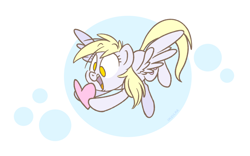 Size: 1280x800 | Tagged: safe, artist:imvicka, derpibooru import, derpy hooves, pegasus, pony, cute, derpabetes, female, happy, heart, holiday, mare, no pupils, open mouth, simple background, solo, valentine, valentine's day, white background