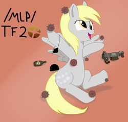 Size: 3568x3413 | Tagged: safe, artist:anonymous, derpibooru import, derpy hooves, pegasus, pony, /mlp/ tf2 general, crossover, cute, solo, team fortress 2