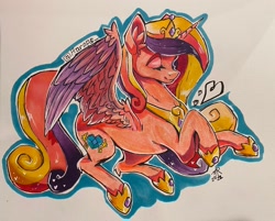 Size: 2048x1644 | Tagged: safe, artist:aarops, derpibooru import, princess cadance, alicorn, pony, marker drawing, solo, traditional art