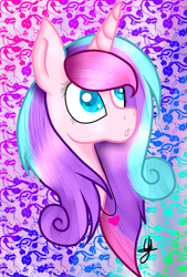 Size: 2032x3000 | Tagged: safe, artist:yulianapie26, derpibooru import, oc, oc only, pony, unicorn, abstract background, eyelashes, female, horn, mare, signature, solo, unicorn oc