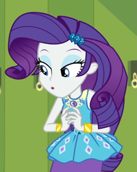 Size: 745x932 | Tagged: safe, derpibooru import, screencap, rarity, better together, equestria girls, holidays unwrapped, cropped, o come all ye squashful, rarity peplum dress, solo