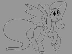 Size: 770x579 | Tagged: safe, artist:brainiac, derpibooru import, fluttershy, pegasus, brainiacs sketchbook (set), female, mare, sketch, solo, style testing