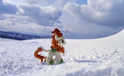 Size: 2048x1260 | Tagged: safe, derpibooru import, photographer:pakapaka1993, autumn blaze, kirin, pony, irl, japan, photo, plushie, snow, solo, winter