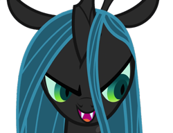 Size: 1409x1080 | Tagged: safe, derpibooru import, edit, edited screencap, screencap, queen chrysalis, changeling, changeling queen, a canterlot wedding, season 2, background removed, bust, fangs, female, not a vector, simple background, solo, transparent background