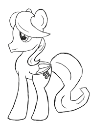 Size: 432x580 | Tagged: safe, artist:scootaloormayfly, derpibooru import, butterscotch, fluttershy, pegasus, black and white, cutie mark, digital art, grayscale, male, monochrome, profile view, rule 63, simple background, sketch, stallion, white background